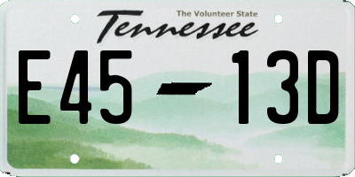 TN license plate E4513D