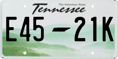 TN license plate E4521K