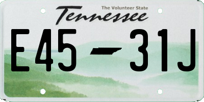 TN license plate E4531J