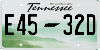 TN license plate E4532D