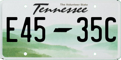 TN license plate E4535C