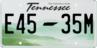 TN license plate E4535M