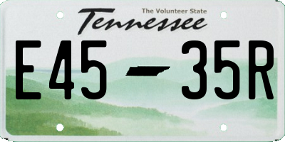 TN license plate E4535R
