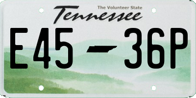 TN license plate E4536P