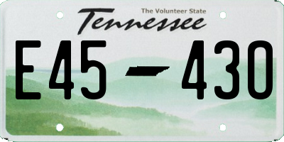 TN license plate E4543O