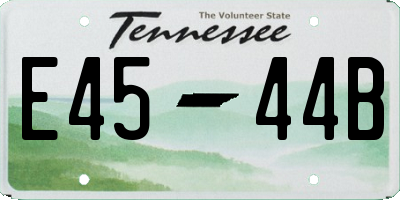TN license plate E4544B