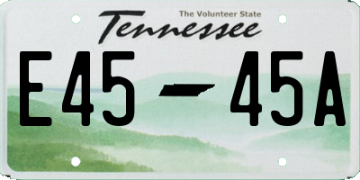 TN license plate E4545A
