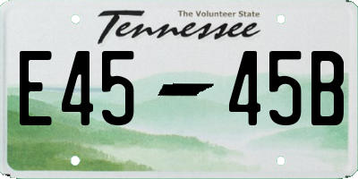 TN license plate E4545B