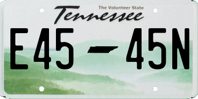 TN license plate E4545N