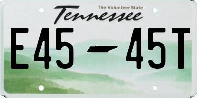 TN license plate E4545T