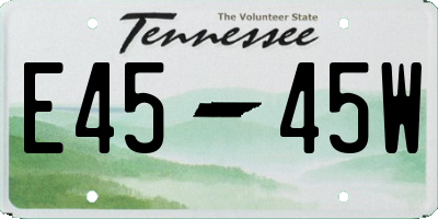 TN license plate E4545W