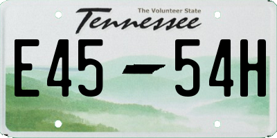 TN license plate E4554H