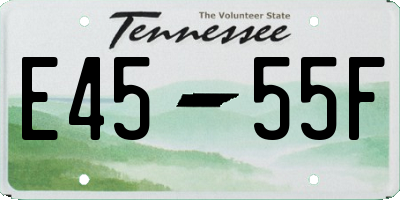 TN license plate E4555F