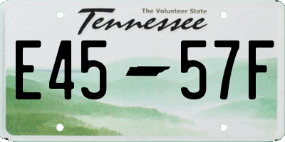 TN license plate E4557F