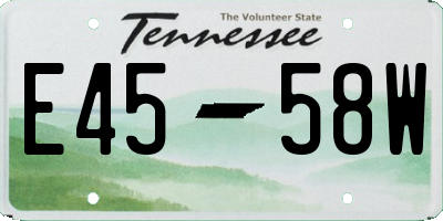 TN license plate E4558W