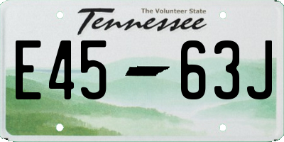 TN license plate E4563J