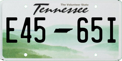 TN license plate E4565I