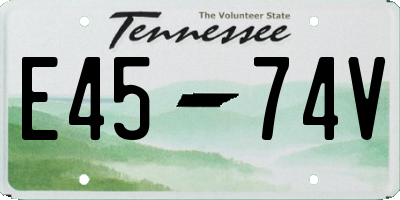 TN license plate E4574V