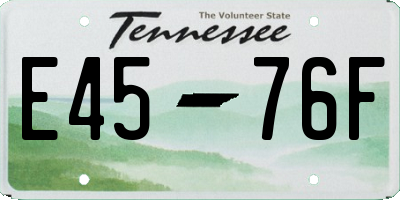 TN license plate E4576F