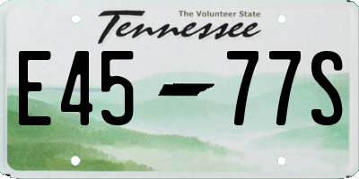 TN license plate E4577S
