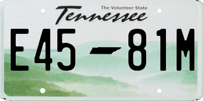 TN license plate E4581M