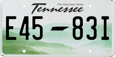 TN license plate E4583I
