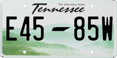 TN license plate E4585W