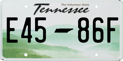 TN license plate E4586F