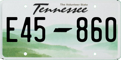 TN license plate E4586O