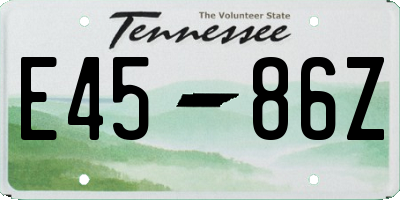 TN license plate E4586Z
