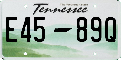 TN license plate E4589Q