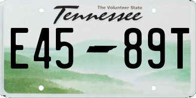 TN license plate E4589T