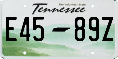 TN license plate E4589Z