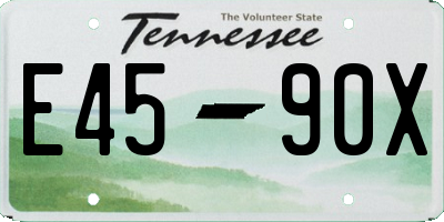 TN license plate E4590X