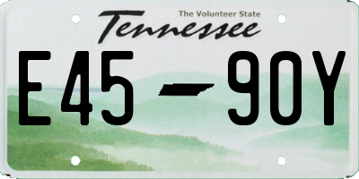 TN license plate E4590Y