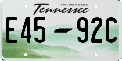TN license plate E4592C