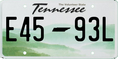 TN license plate E4593L