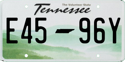 TN license plate E4596Y