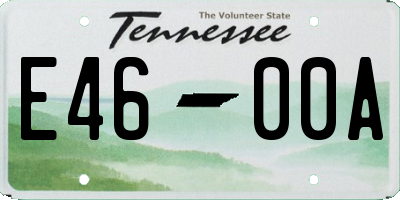 TN license plate E4600A