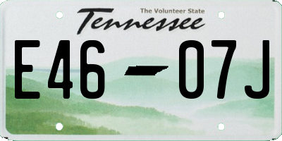 TN license plate E4607J
