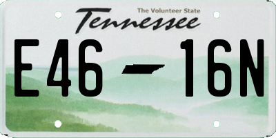 TN license plate E4616N