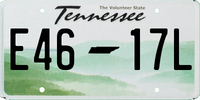 TN license plate E4617L