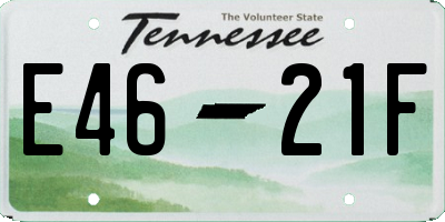 TN license plate E4621F