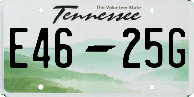 TN license plate E4625G