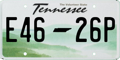 TN license plate E4626P