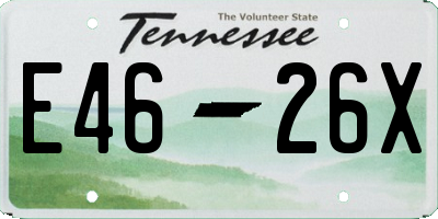 TN license plate E4626X
