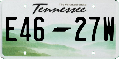 TN license plate E4627W