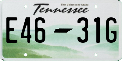 TN license plate E4631G