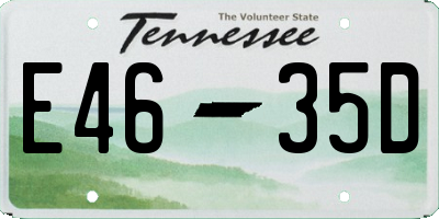TN license plate E4635D