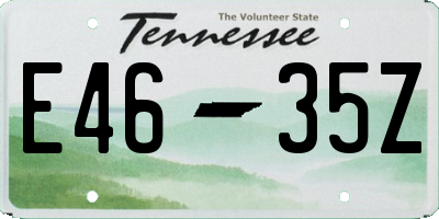 TN license plate E4635Z
